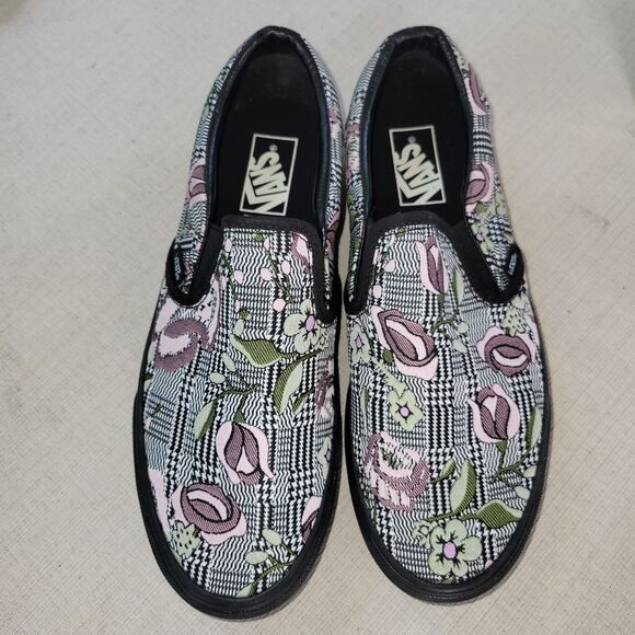 Nwob Vans Mens 8.5 Rose Patchwork Classic Chunky Slip-on Platform Tapestry Skate main image 5